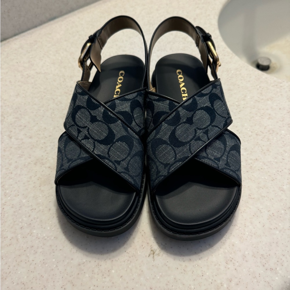 Coach Women’s Fraser Sandals with Signature Chambray